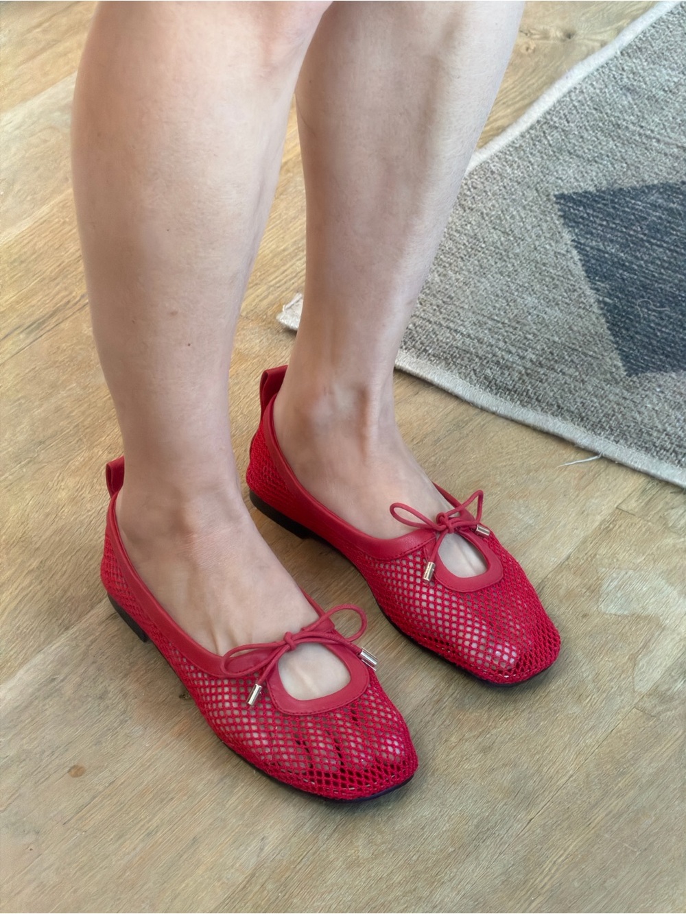BRAND NEW: Red Mesh Ballet Flats